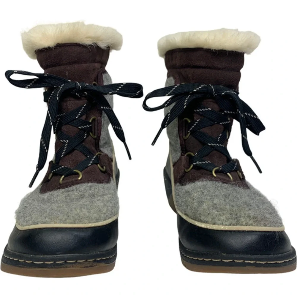 SOREL‎ Gray Tivoli III Vegan Fur Winter Snow Boots